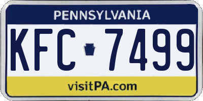 PA license plate KFC7499