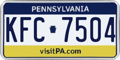 PA license plate KFC7504
