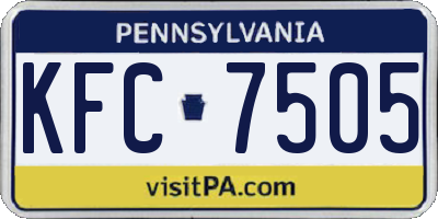 PA license plate KFC7505