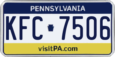 PA license plate KFC7506