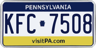 PA license plate KFC7508
