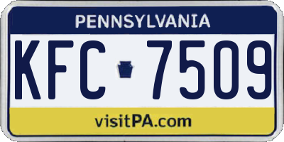 PA license plate KFC7509