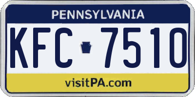 PA license plate KFC7510