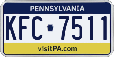 PA license plate KFC7511