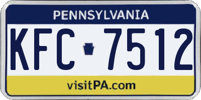 PA license plate KFC7512
