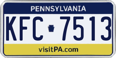 PA license plate KFC7513