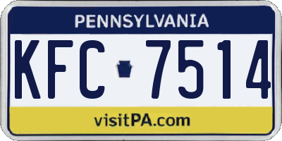 PA license plate KFC7514