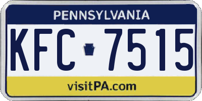 PA license plate KFC7515