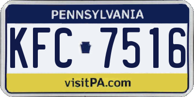PA license plate KFC7516