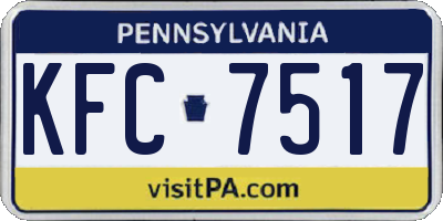 PA license plate KFC7517