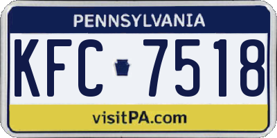 PA license plate KFC7518