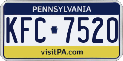 PA license plate KFC7520