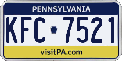 PA license plate KFC7521