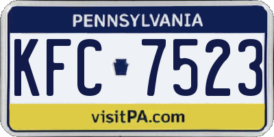 PA license plate KFC7523