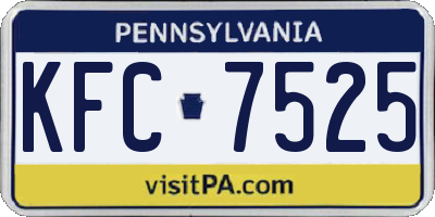 PA license plate KFC7525