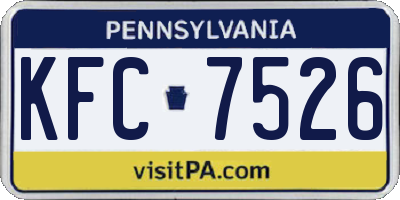 PA license plate KFC7526