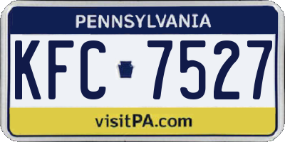 PA license plate KFC7527