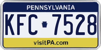 PA license plate KFC7528