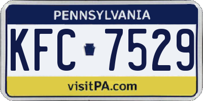 PA license plate KFC7529