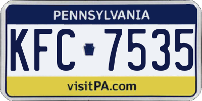 PA license plate KFC7535