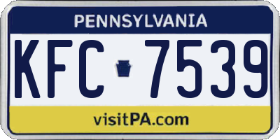 PA license plate KFC7539