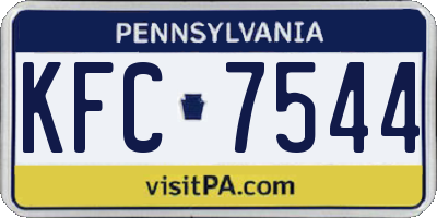 PA license plate KFC7544