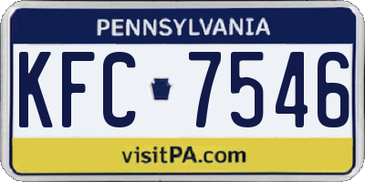 PA license plate KFC7546