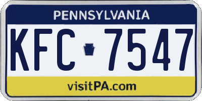 PA license plate KFC7547