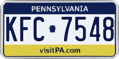 PA license plate KFC7548