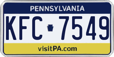 PA license plate KFC7549
