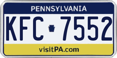 PA license plate KFC7552