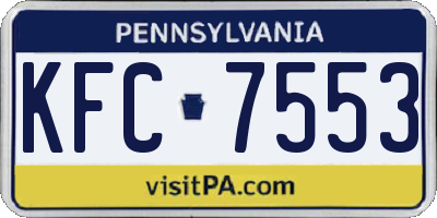 PA license plate KFC7553