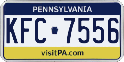 PA license plate KFC7556