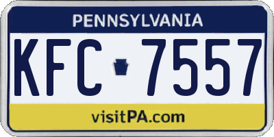 PA license plate KFC7557