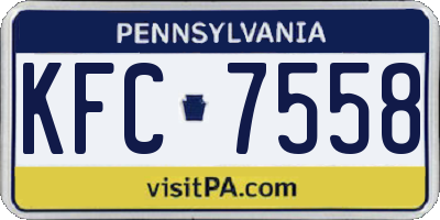 PA license plate KFC7558