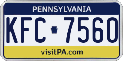 PA license plate KFC7560