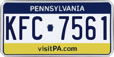 PA license plate KFC7561