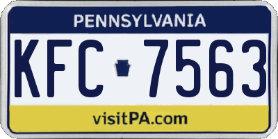 PA license plate KFC7563