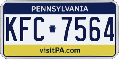 PA license plate KFC7564