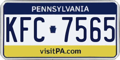 PA license plate KFC7565