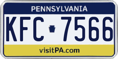 PA license plate KFC7566