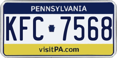 PA license plate KFC7568