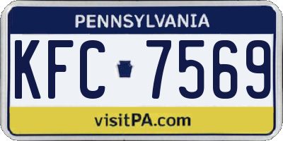 PA license plate KFC7569