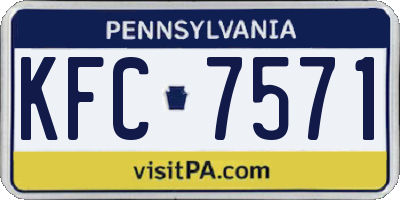 PA license plate KFC7571