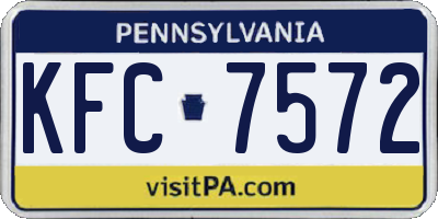 PA license plate KFC7572