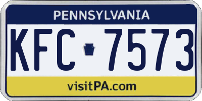 PA license plate KFC7573