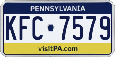 PA license plate KFC7579