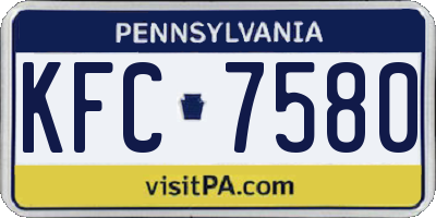 PA license plate KFC7580