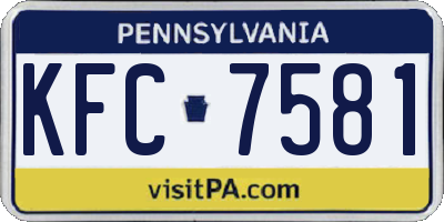 PA license plate KFC7581