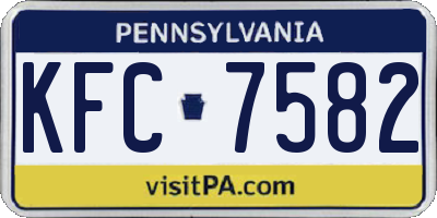 PA license plate KFC7582